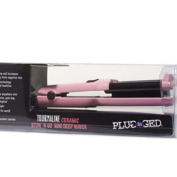 Plug in Ged Ceramic Tourmaline stow N Go Mini deep Waver. Pink, New unopened,  a - Picture 3 of 3